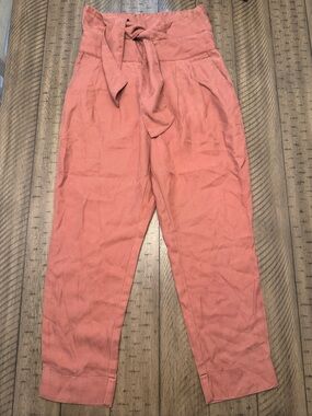 ANTHROPOLOGIE Cartonnier Pleated Kingsley Trouser Pants, High-Waisted Tie Belted